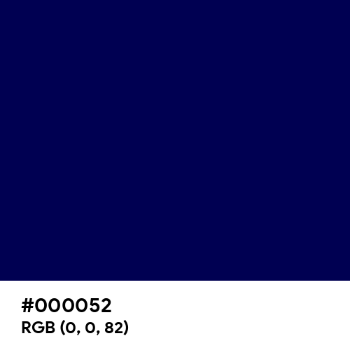 Deep Navy Blue (Hex code: 000052) Thumbnail