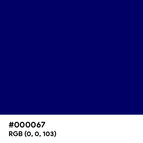 Navy Blue (Hex code: 000067) Thumbnail