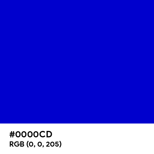 Medium Blue (Hex code: 0000CD) Thumbnail