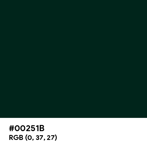 Dark Green (Hex code: 00251B) Thumbnail