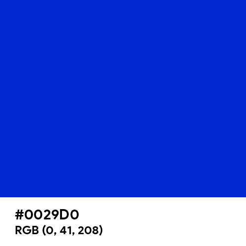 Absolute Zero (Crayola) (Hex code: 0029D0) Thumbnail