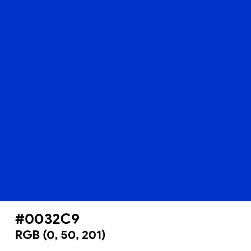 Absolute Zero (Crayola) (Hex code: 0032C9) Thumbnail