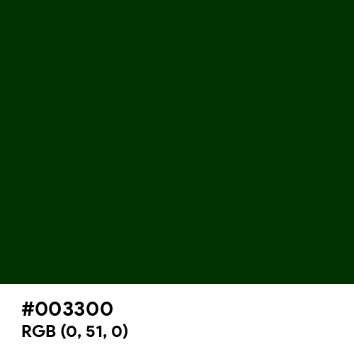 Dark Green (Traditional) (Hex code: 003300) Thumbnail