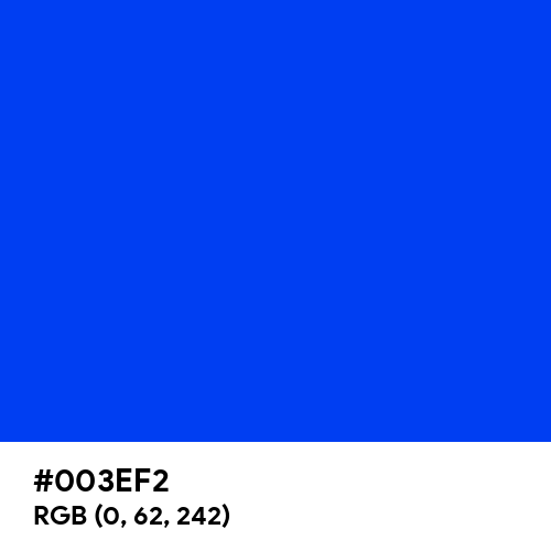 Blue (RYB) (Hex code: 003EF2) Thumbnail