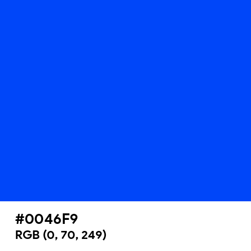Blue (RYB) (Hex code: 0046F9) Thumbnail