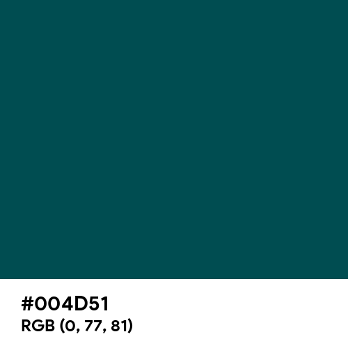 Midnight Green (Eagle Green) (Hex code: 004D51) Thumbnail