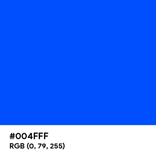 Blue (RYB) (Hex code: 004FFF) Thumbnail