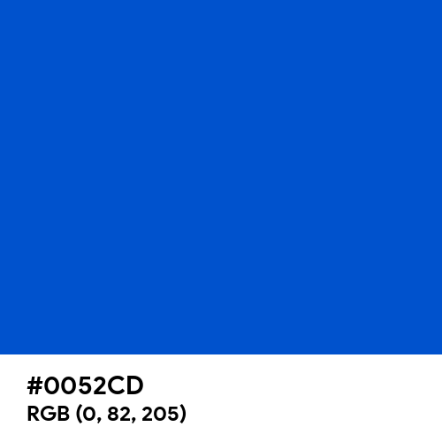 Absolute Zero (Crayola) (Hex code: 0052CD) Thumbnail