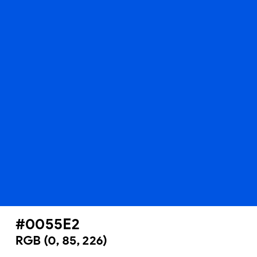 Blue (RYB) (Hex code: 0055E2) Thumbnail