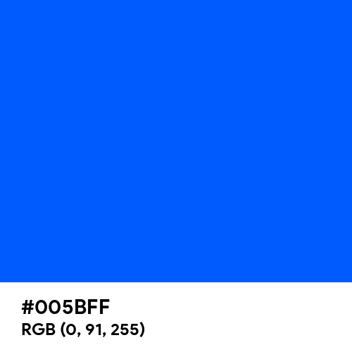 Blue (RYB) (Hex code: 005BFF) Thumbnail