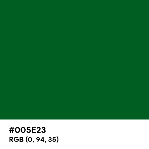 #005E23 color name is Forest Green (Traditional)