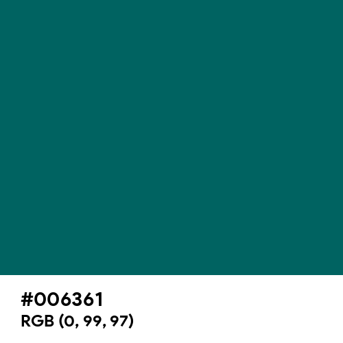 Teal Green (Pantone) (Hex code: 006361) Thumbnail
