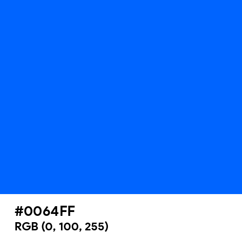 Brandeis Blue (Hex code: 0064FF) Thumbnail