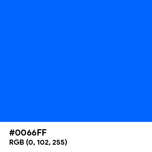 Brandeis Blue (Hex code: 0066FF) Thumbnail