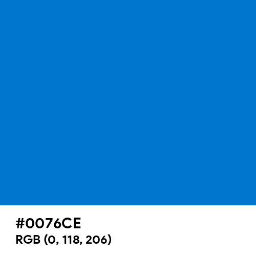 Dell Blue (Hex code: 0076CE) Thumbnail