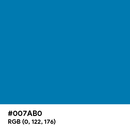 Cerulean Blue (Ferrario) (Hex code: 007AB0) Thumbnail