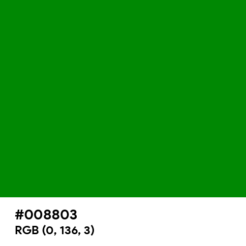 Green (Hex code: 008803) Thumbnail