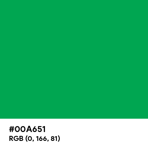 Green (Pigment) (Hex code: 00A651) Thumbnail