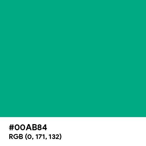 Green (Pantone) (Hex code: 00AB84) Thumbnail