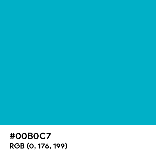 Turquoise Blue (Ferrario) (Hex code: 00B0C7) Thumbnail