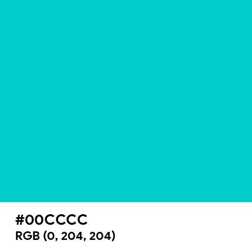 Robin Egg Blue (Hex code: 00CCCC) Thumbnail