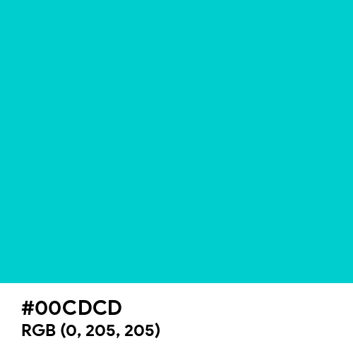 Robin Egg Blue (Hex code: 00CDCD) Thumbnail