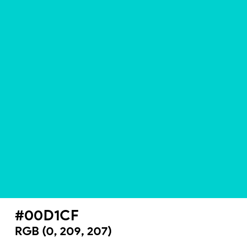 Dark Turquoise (Hex code: 00D1CF) Thumbnail