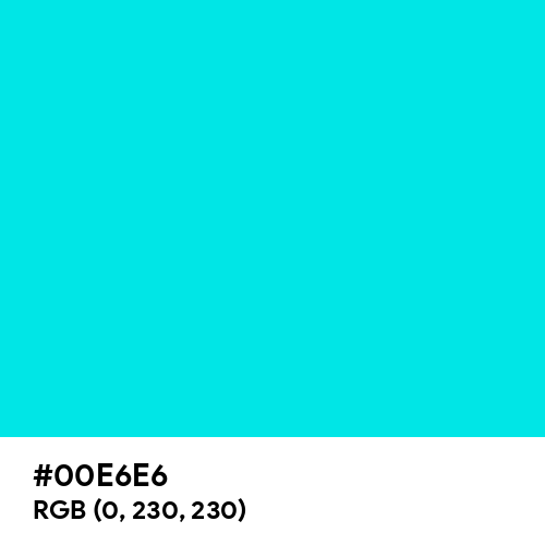 Bright Turquoise (Hex code: 00E6E6) Thumbnail