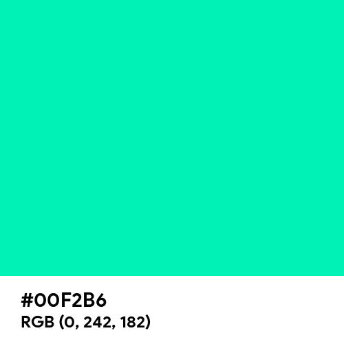Sea Green (Crayola) (Hex code: 00F2B6) Thumbnail