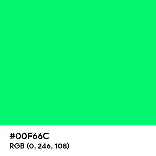 Guppie Green (Hex code: 00F66C) Thumbnail