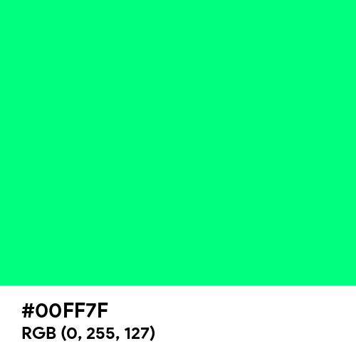 Guppie Green (Hex code: 00FF7F) Thumbnail
