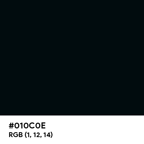 Rich Black (FOGRA29) (Hex code: 010C0E) Thumbnail