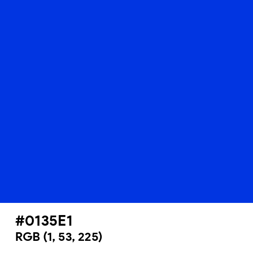 Blue (RYB) (Hex code: 0135E1) Thumbnail