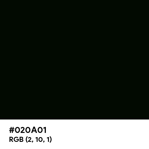 Rich Black (FOGRA39) (Hex code: 020A01) Thumbnail