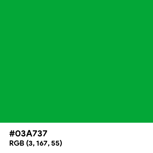 Super Green (Hex code: 03A737) Thumbnail