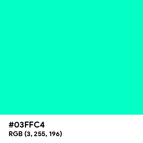 Sea Green (Crayola) (Hex code: 03FFC4) Thumbnail