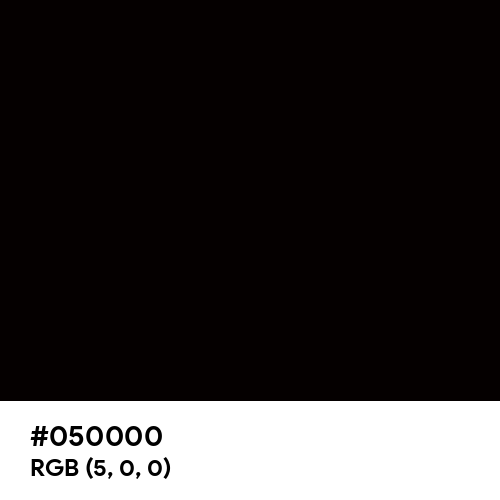 Black (Hex code: 050000) Thumbnail