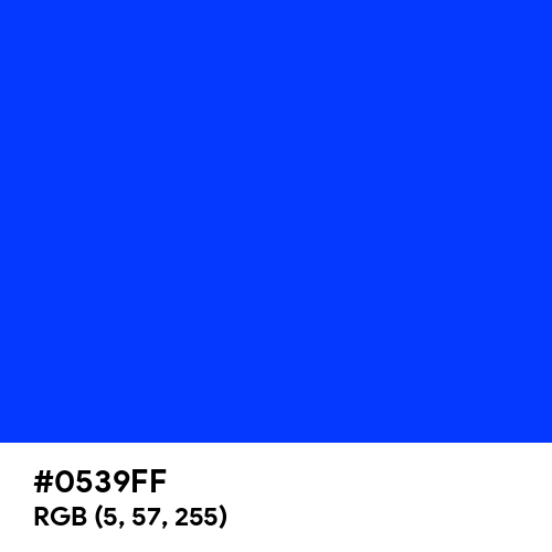 Blue (RYB) (Hex code: 0539FF) Thumbnail