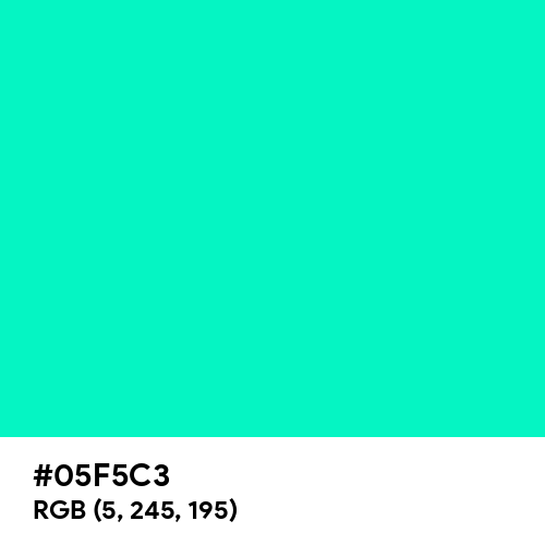 Sea Green (Crayola) (Hex code: 05F5C3) Thumbnail