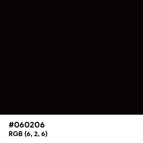 Rich Black (FOGRA39) (Hex code: 060206) Thumbnail