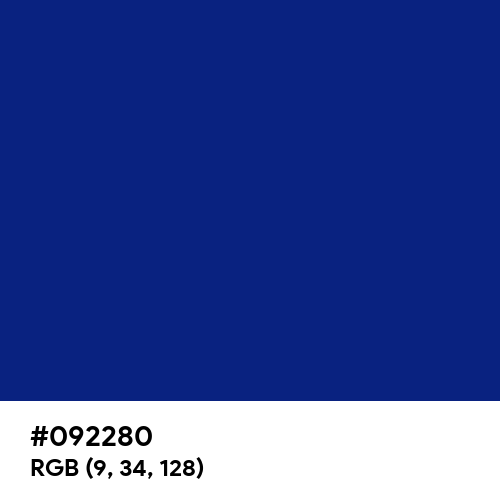 Resolution Blue (Hex code: 092280) Thumbnail