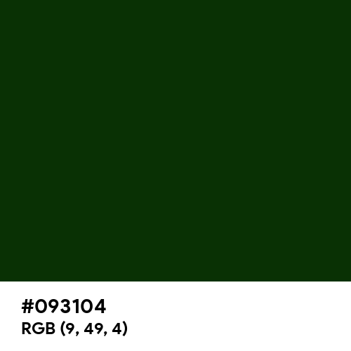 Dark Green (Hex code: 093104) Thumbnail