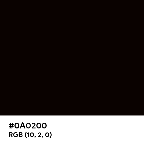Rich Black (FOGRA39) (Hex code: 0A0200) Thumbnail