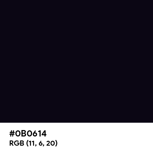 Rich Black (FOGRA29) (Hex code: 0B0614) Thumbnail