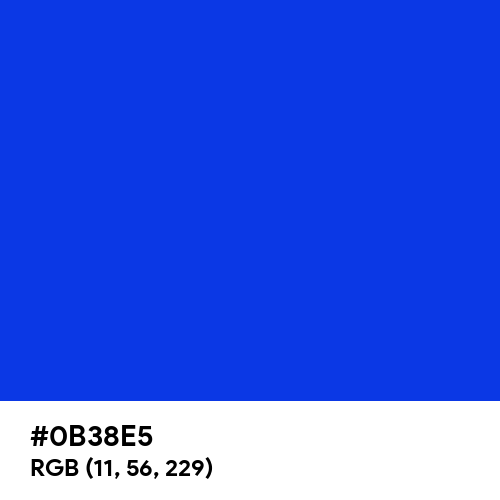 Palatinate Blue (Hex code: 0B38E5) Thumbnail