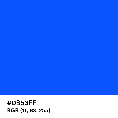 Blue (RYB) (Hex code: 0B53FF) Thumbnail