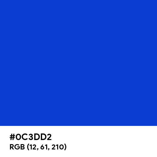 Persian Blue (Hex code: 0C3DD2) Thumbnail