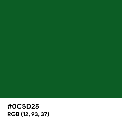 Royal Green (Hex code: 0C5D25) Thumbnail