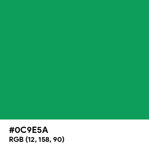 Lucky Green (Hex code: 0C9E5A) Thumbnail