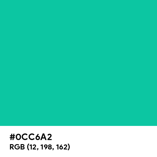 Caribbean Green (Hex code: 0CC6A2) Thumbnail